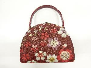 リサイクル　桜模様織出し和装バッグ